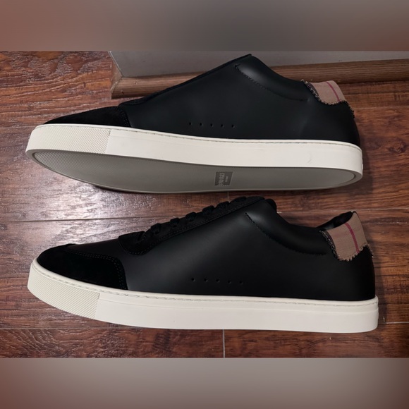 Burberry Leather Suede and Vintage Check Cotton Sneakers Size 48 - Picture 15 of 16